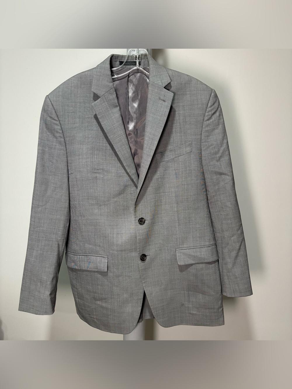 Lauren Ralph Lauren Grey 100% Wool Blazer Jacket Sz 38R 2 Button Single Breast
